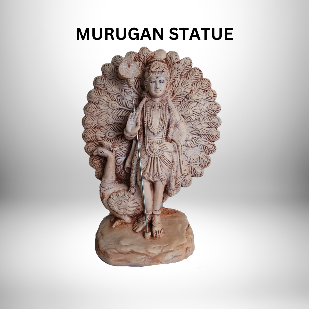 Off White Golden Murugar Statue