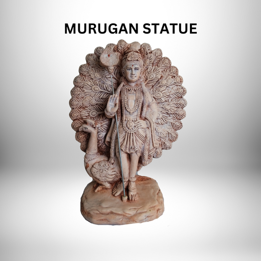 Off White Golden Murugar Statue