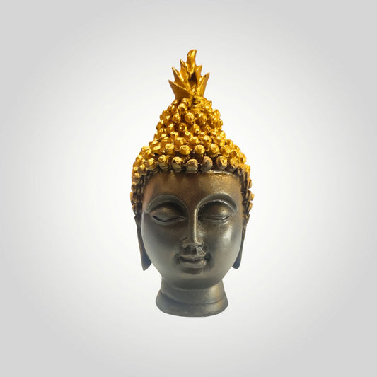Tranquil Resin Buddha Face Sculpture