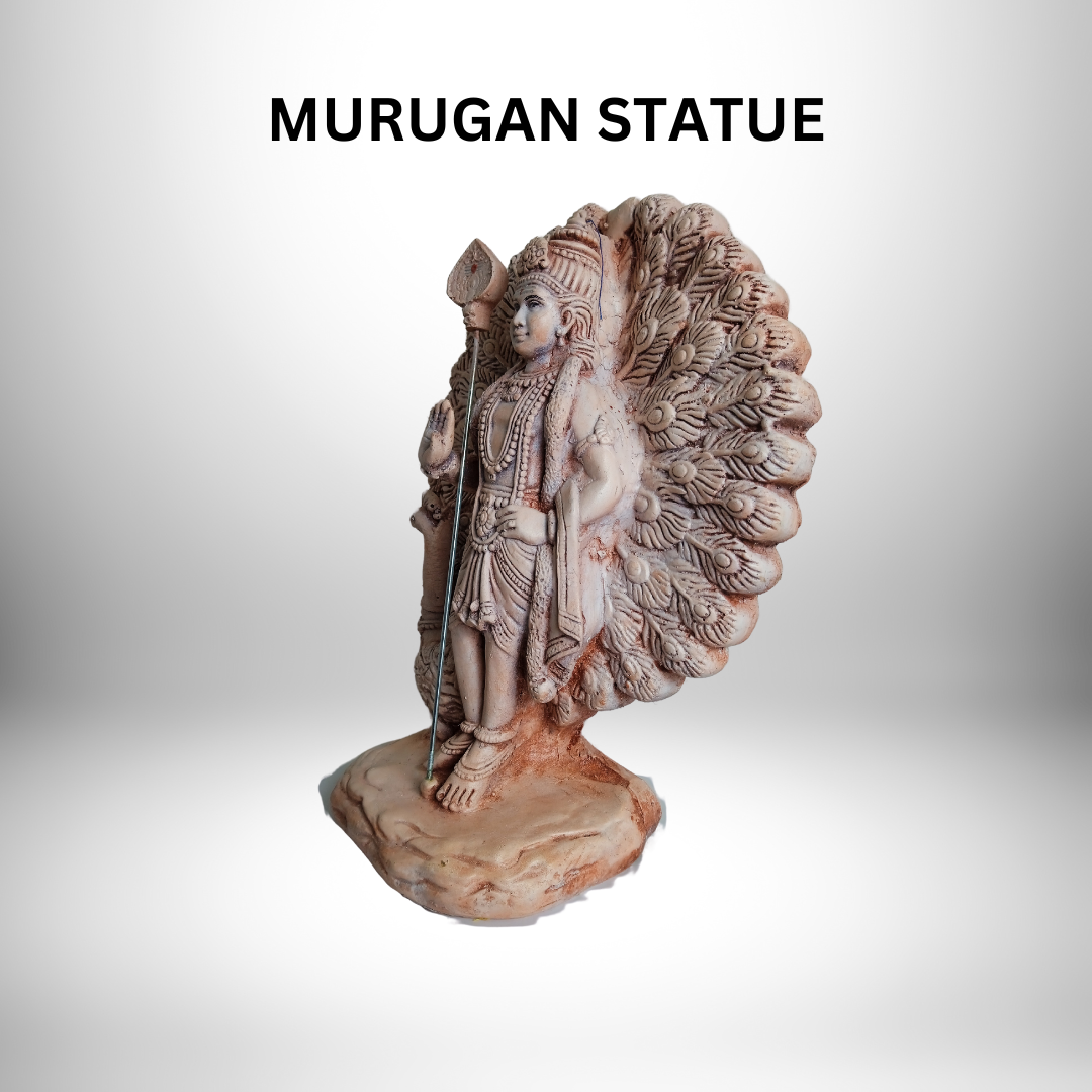 Off White Golden Murugar Statue