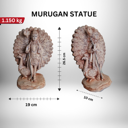 Off White Golden Murugar Statue