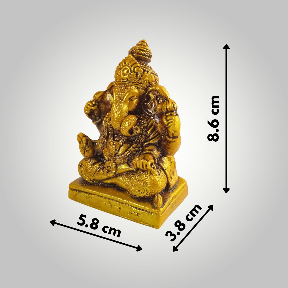 Gold Colour Ganesh Statue With Stand