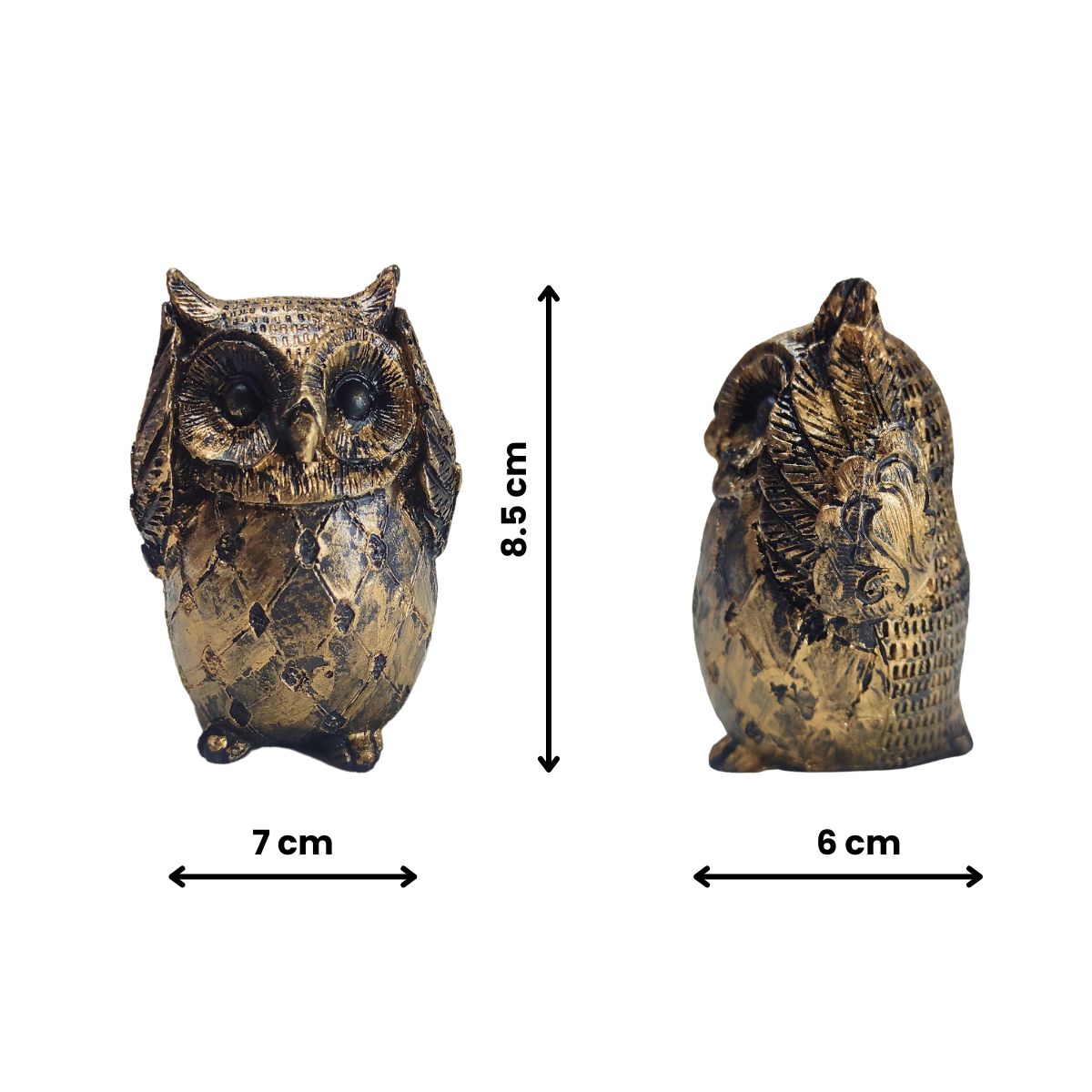 Enchanting Resin Owl Statue with Closing Ears