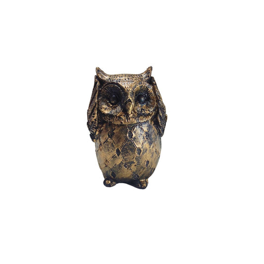 Enchanting Resin Owl Statue with Closing Ears
