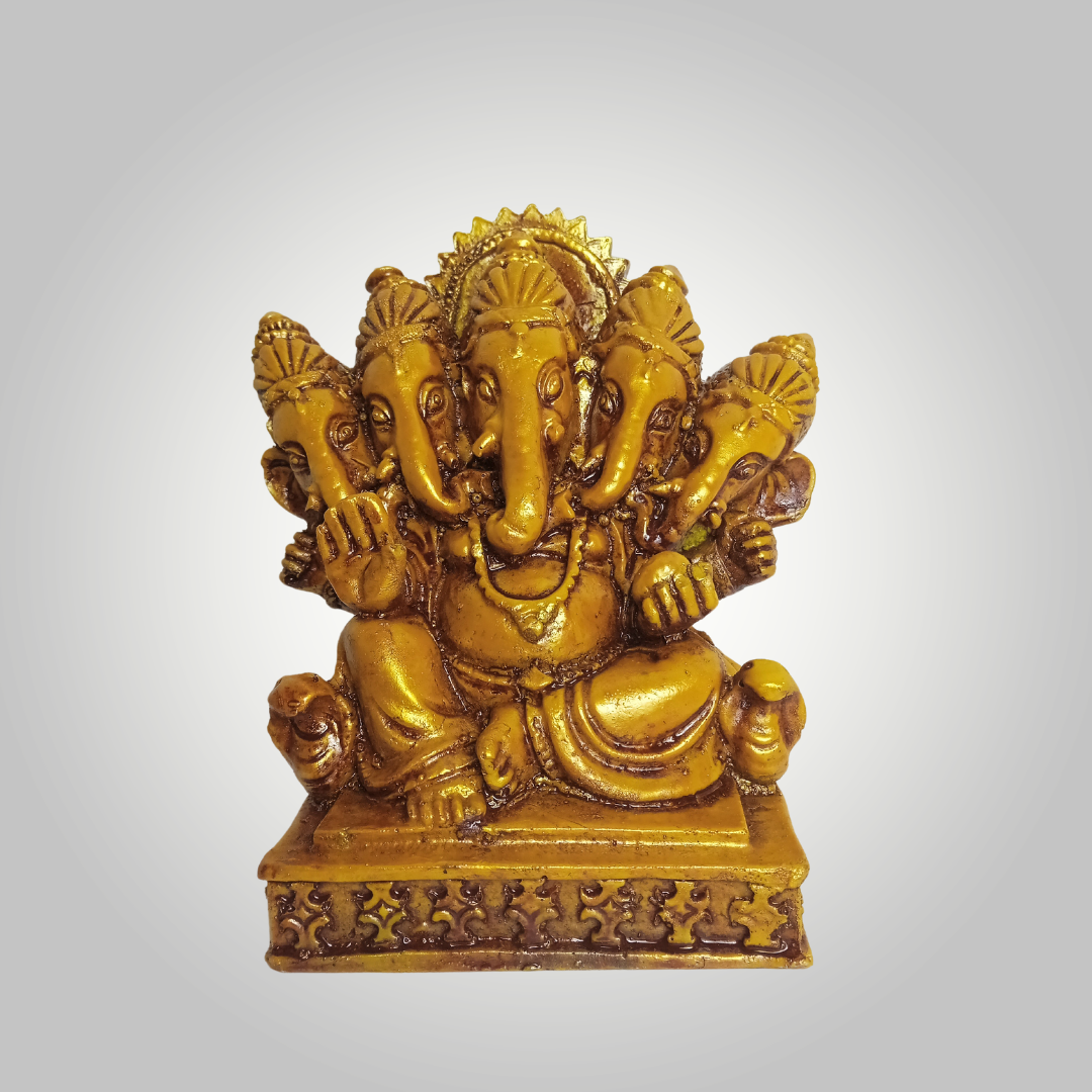 Golden 5 Face Ganesha